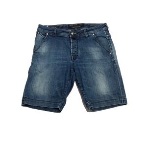JACOB COHEN Men’s Style 6613 Flag Blue Denim Shorts Handmade 9” Inseam